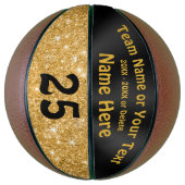 Black and Gold Basketball Personalisiert für Girls (Vertikal)