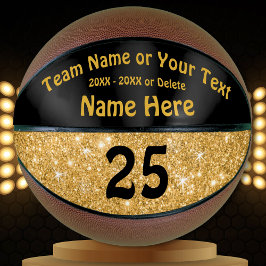 Black and Gold Basketball Personalisiert für Girls