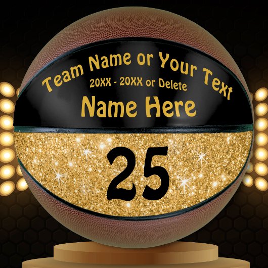 Black and Gold Basketball Personalisiert für Girls