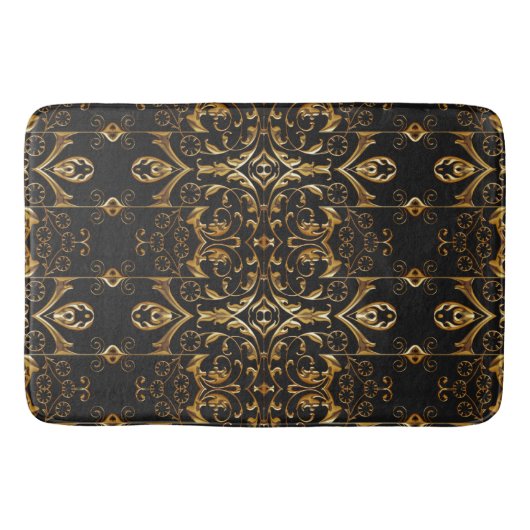 Black and Gold Bath Mat Badematte (Vorderseite)