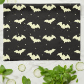 Black and Gold Bats Black Halloween Geschirrtuch (Gefaltet)