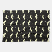 Black and Gold Bats Black Halloween Geschirrtuch (Horizontal)