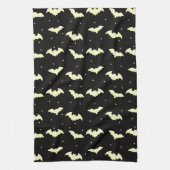 Black and Gold Bats Black Halloween Geschirrtuch (Vertikal)