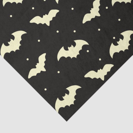 Black and Gold Bats Black Halloween Seidenpapier (Detail)