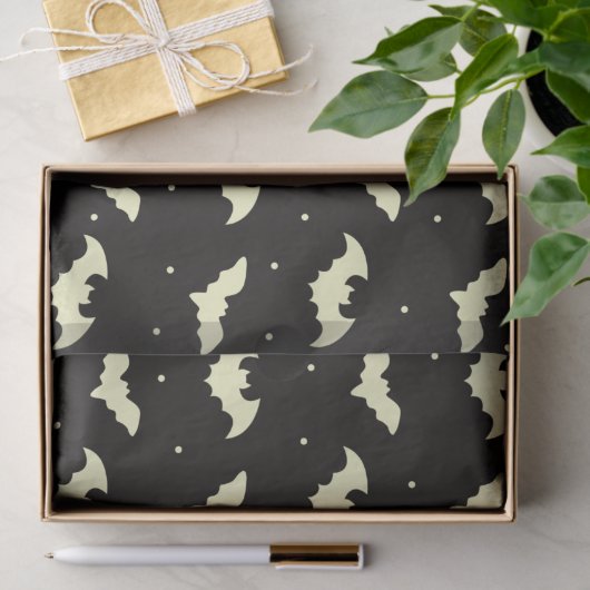 Black and Gold Bats Black Halloween Seidenpapier (Geschenk)