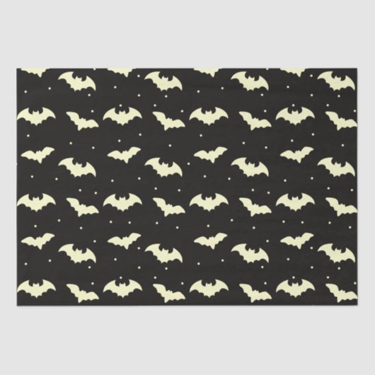 Black and Gold Bats Black Halloween Seidenpapier (Vorderseite)