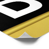 Black and Gold Birthday Banner Poster (Ecke)