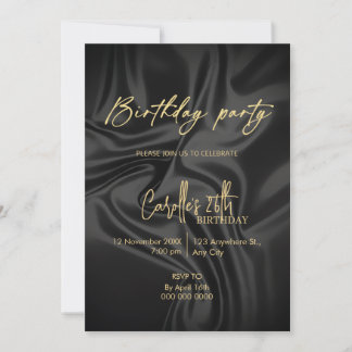 Black and gold birthday  einladung