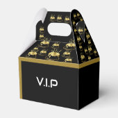 Black and Gold Birthday Party Gable Fevor Box Geschenkschachtel (Rückseite)