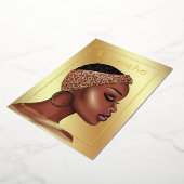 Black and Gold Black Women Birthday Party Foil Inv Folieneinladung (Gedreht)