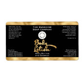 Black and Gold Body Lottle Etikett mit Logo (Vorne)