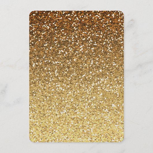 Black and Gold Bokeh Print Wedelmenü Menükarte (Rückseite)