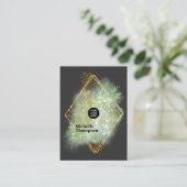 Black and Gold Bokeh Square Business Card Visitenkarte (Stehend Vorderseite)
