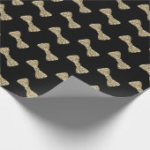 Black and Gold Bowtie Wrapping Paper Geschenkpapier (Ecke)