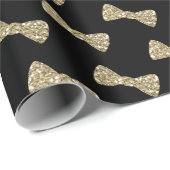 Black and Gold Bowtie Wrapping Paper Geschenkpapier (Rolleneckpunkt)