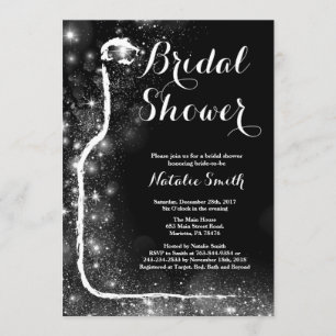 Black and Gold Bridal Dusche Einladung Wein