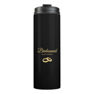 Black and Gold Bridesmaid Thermosbecher