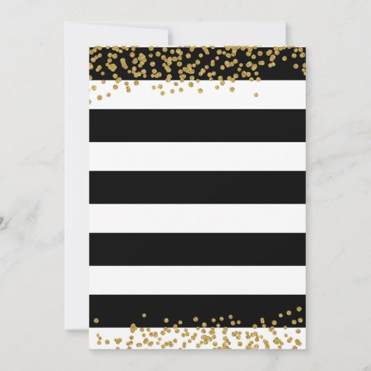 Black and Gold Brunch und Bubbly Einladungen (Rückseite)