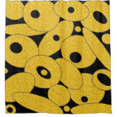 Black and Gold Bubble Orbs Duschvorhang (Vorderseite)