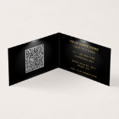 Black and Gold Business Card mit QR Code Visitenkarten (Innenseite)