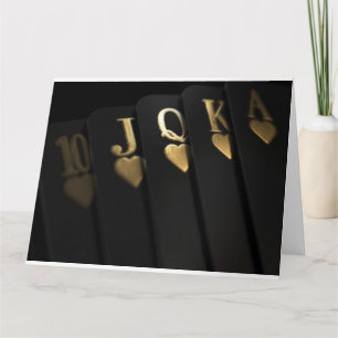Black and Gold Casino Cards Royal Flush Karte