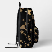 Black and Gold Celestial Stars und Polka Dots Bedruckter Rucksack (Links)