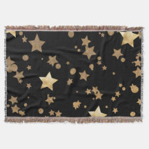 Black and Gold Celestial Stars und Polka Dots