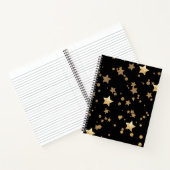 Black and Gold Celestial Stars und Polka Dots Notizblock (Innenseite)