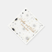 Black and Gold Celestial Wedding Serviette (Ecke)