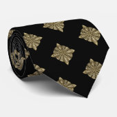Black and Gold Celtic Knot Original Art Design Kra Krawatte (Gerollt)