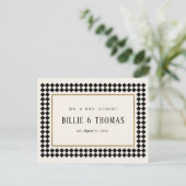 Black and Gold Checkerboard Border Foto Vielen Dan Postkarte (Stehend Vorderseite)