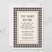 Black and Gold Checkerboard Border Jazz Probe Einladung (Vorderseite)