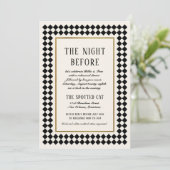 Black and Gold Checkerboard Border Jazz Probe Einladung (Stehend Vorderseite)