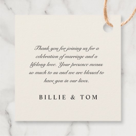 Black and Gold Checkerboard Border Wedding Geschenkanhänger (Rückseite)