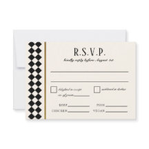 Black and Gold Checkerboard Border Wedding