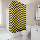 Black and gold checkerboard pattern duschvorhang (Beispiel)