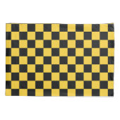 Black and gold checkerboard pattern kissenbezug (Rückseite-Links)