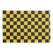 Black and gold checkerboard pattern kissenbezug (Rückseite-Rechts)