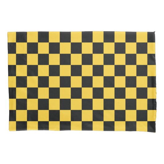 Black and gold checkerboard pattern kissenbezug (Vorderseite-Links)