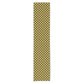 Black and gold checkerboard pattern kurzer tischläufer (Vorderseite)