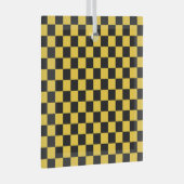 Black and gold checkerboard pattern ornament aus glas (Vorderseite Rechts)