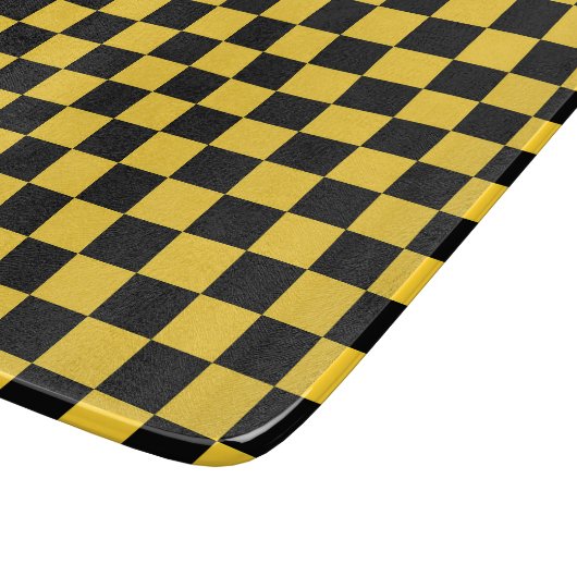 Black and gold checkerboard pattern schneidebrett (Ecke)