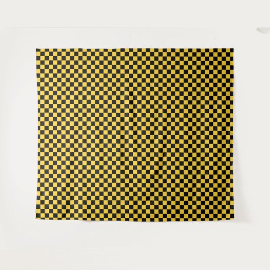 Black and gold checkerboard pattern wandteppich (Vorderseite (Horizontal))