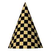 Black and Gold Checkered Partyhütchen (Vorderseite)