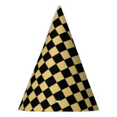 Black and Gold Checkered Partyhütchen (Links)
