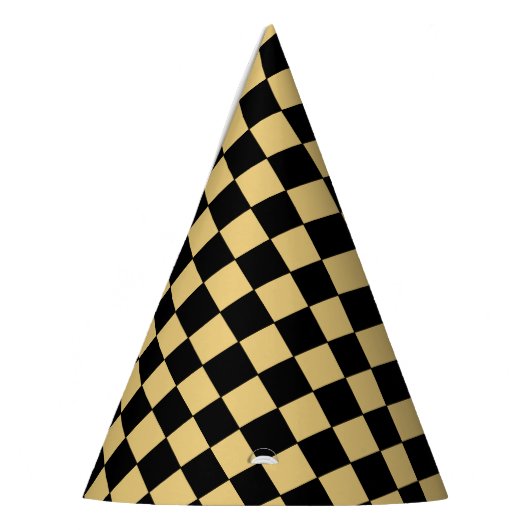 Black and Gold Checkered Partyhütchen (Links)