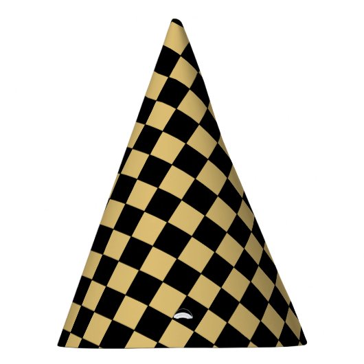 Black and Gold Checkered Partyhütchen (Rechts)