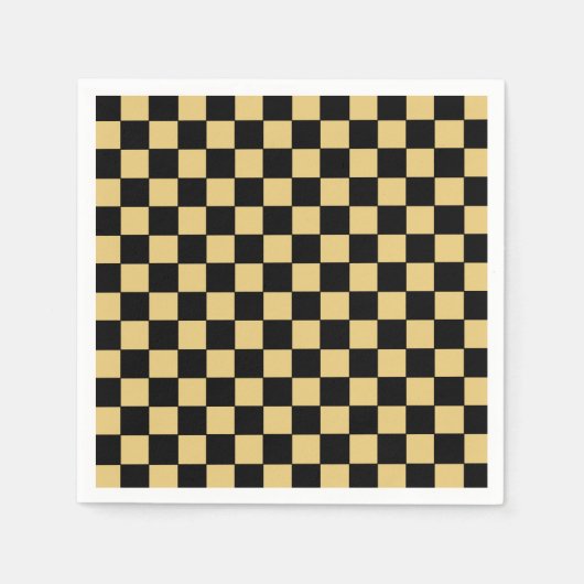Black and Gold Checkered Serviette (Vorderseite)