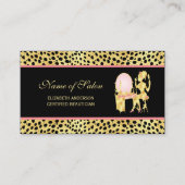 Black and Gold Cheetah Print Salon Woman Glamour Visitenkarte (Vorderseite)