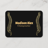 Black and Gold Chiropraktor Spine Therapeut Visitenkarte (Vorderseite)